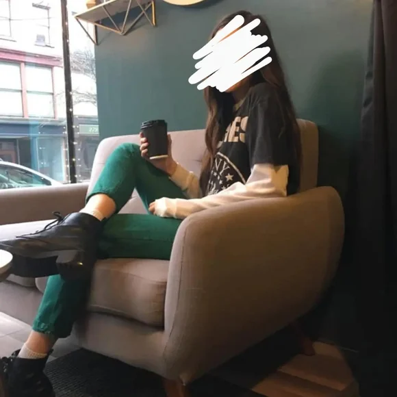 Vintage Paris Blues Green Striped Jeans - Picture 7 of 7